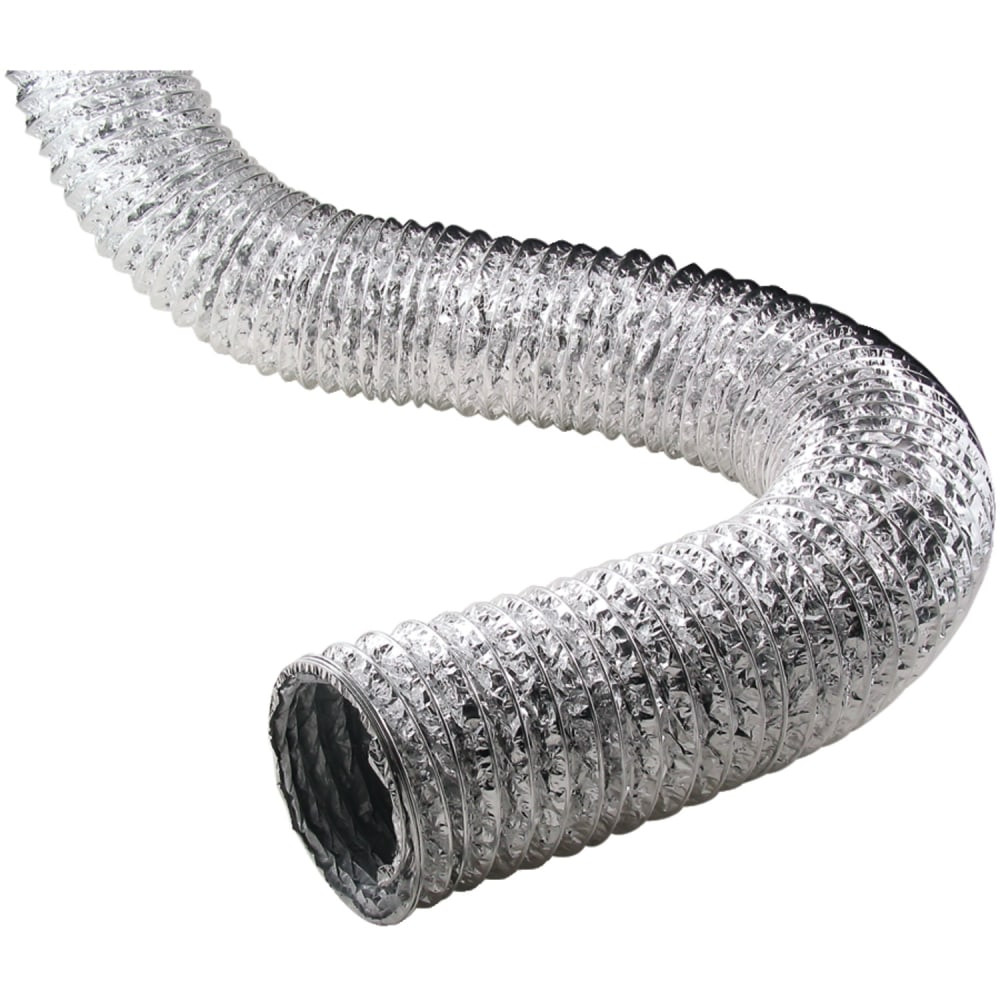 DEFLECT-O CORPORATION F0405B Deflecto Supurr-Flex 5-Ply 4in Aluminum Flex Duct, Silver, F0405B/4
