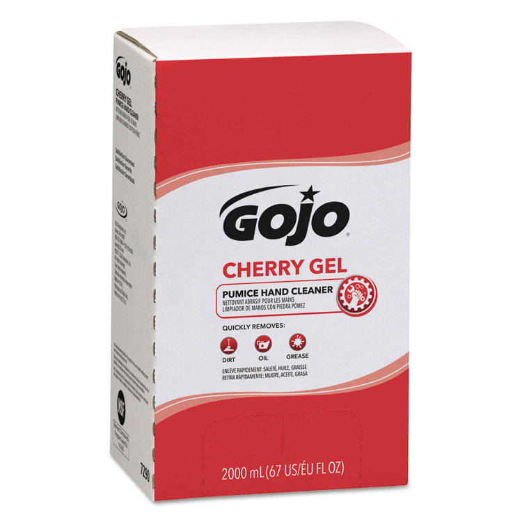 GO-JO INDUSTRIES GOJO® 7290-04 Cherry Gel Pumice Hand Cleaner Refill, Cherry Scent, 2,000 mL, 4/Carton