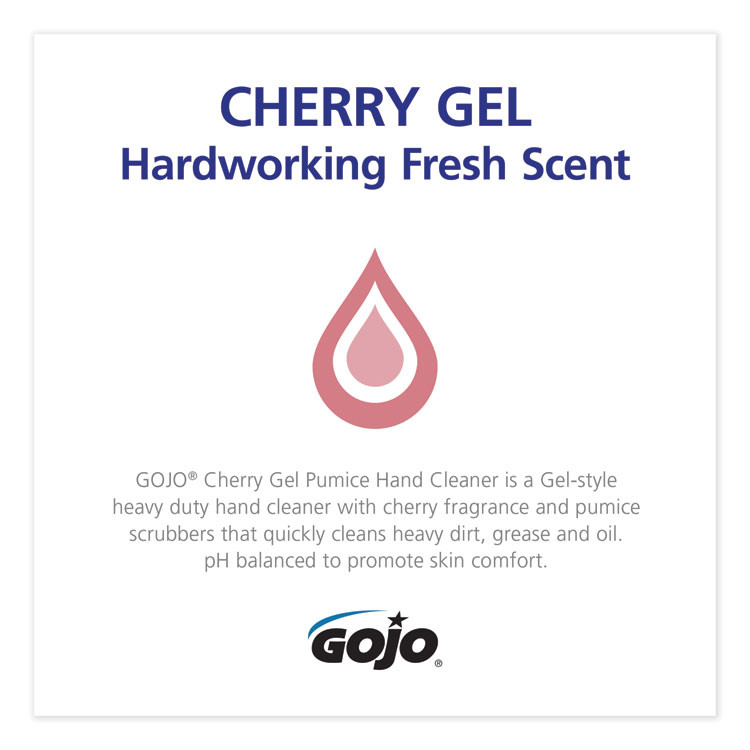 GO-JO INDUSTRIES GOJO® 7290-04 Cherry Gel Pumice Hand Cleaner Refill, Cherry Scent, 2,000 mL, 4/Carton