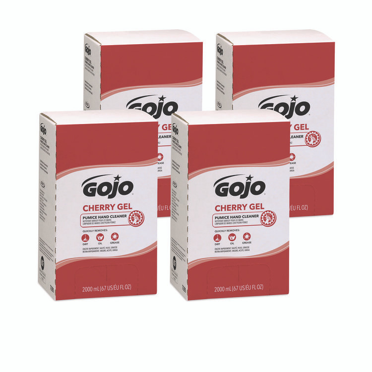 GO-JO INDUSTRIES GOJO® 7290-04 Cherry Gel Pumice Hand Cleaner Refill, Cherry Scent, 2,000 mL, 4/Carton