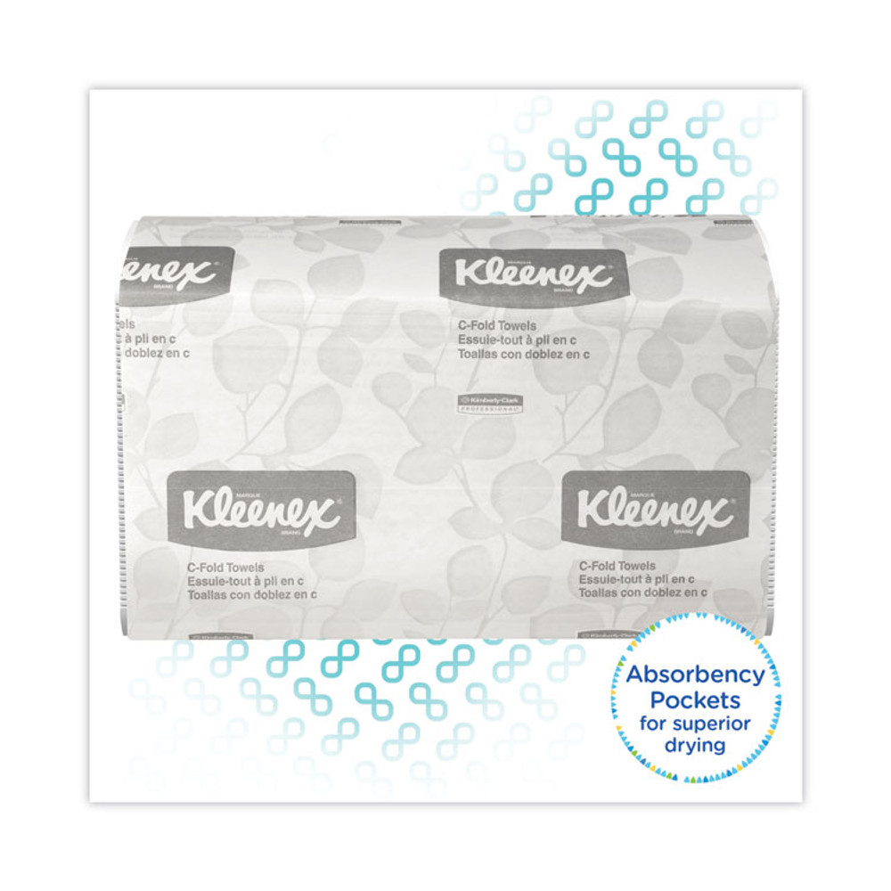 KIMBERLY-CLARK PROFESSIONAL Kleenex® 01500 C-Fold Paper Towels, 1-Ply, 10.13 x 13.15, White, 150/Pack, 16 Packs/Carton