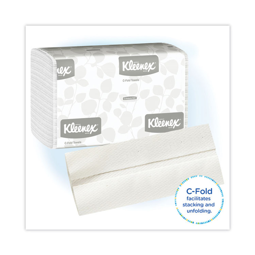 KIMBERLY-CLARK PROFESSIONAL Kleenex® 01500 C-Fold Paper Towels, 1-Ply, 10.13 x 13.15, White, 150/Pack, 16 Packs/Carton