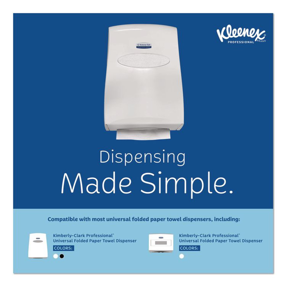 KIMBERLY-CLARK PROFESSIONAL Kleenex® 01500 C-Fold Paper Towels, 1 Ply, 10.13 x 13.15, White, 150/Pack, 16 Packs/Carton