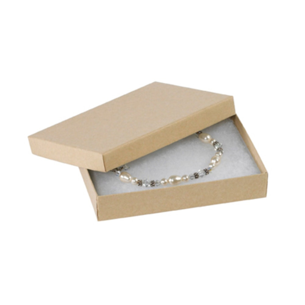 B O X MANAGEMENT, INC. JB531K Partners Brand Kraft Jewelry Boxes 5 1/4in x 3 3/4in x 7/8in, Case of 100