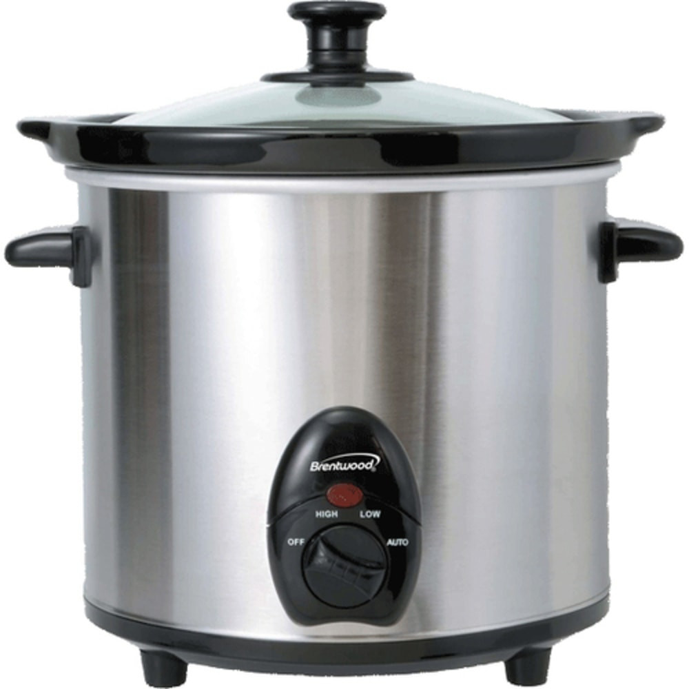 <ul><li>3-quart slow cooker</li><li>Stainless-steel body</li><li>Removable ceramic pot</li><li>Glass lid</li><li>Dimensions: 11L x 11W x 11H inches</li></ul><br><br>