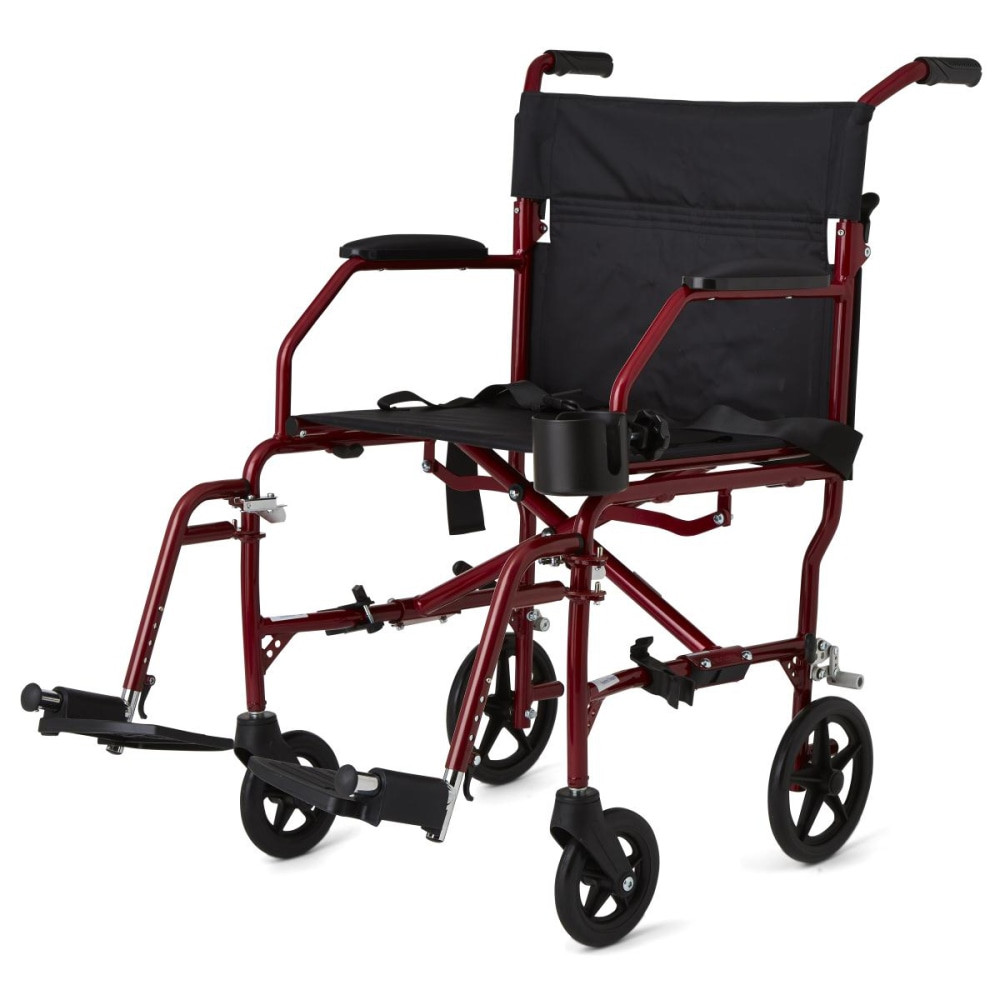MEDLINE INDUSTRIES, INC. MDS808200F3R Medline Ultralight Transport Chair, Red
