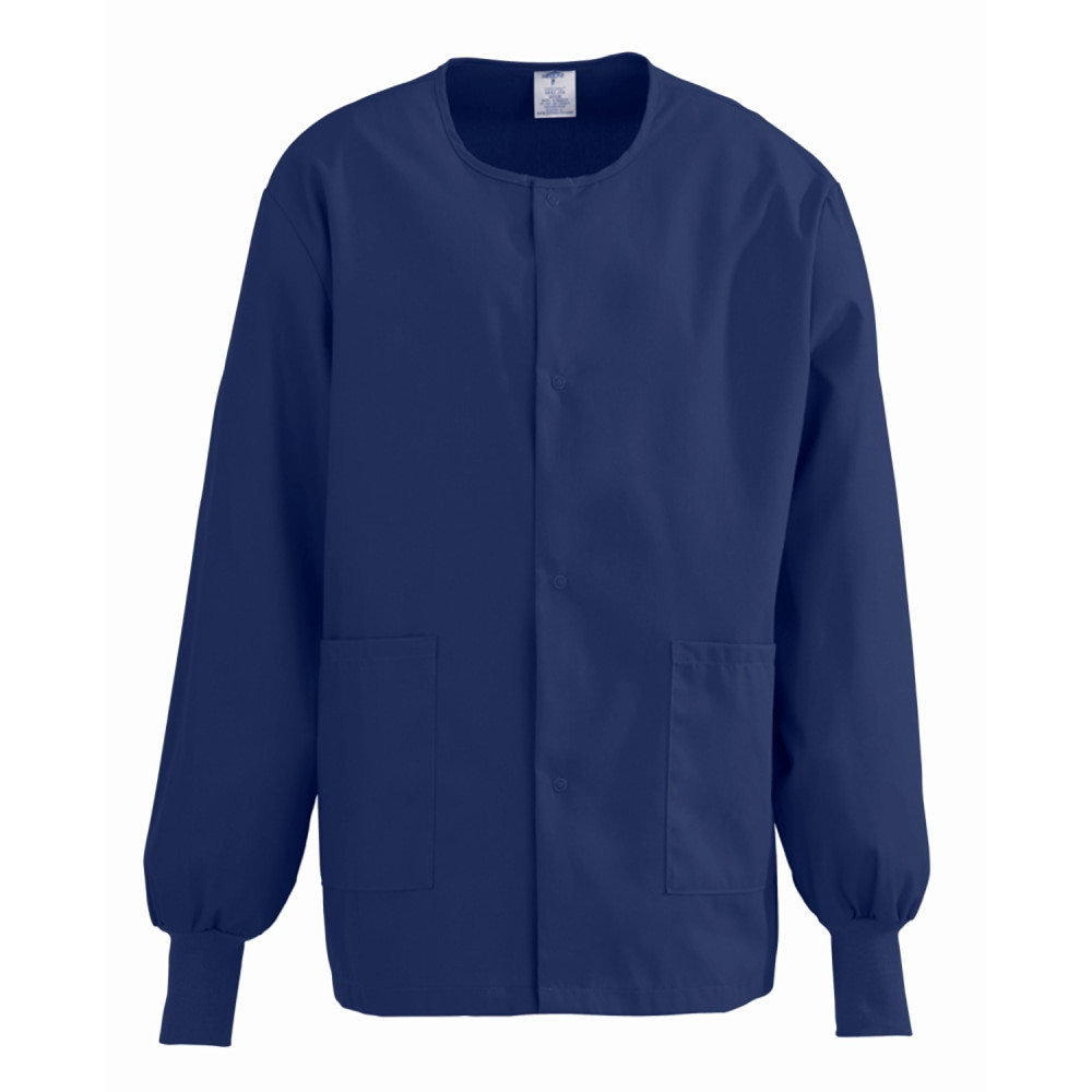 MEDLINE INDUSTRIES, INC. 8832JNTXXL Medline ComfortEase Unisex Warm-Up Scrub Jacket, 2X, Midnight Blue