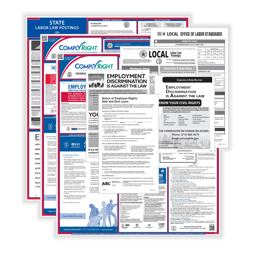 TAX FORMS PRINTING, INC. U1200CSLCBOOR ComplyRight Federal (Bilingual), State and Local (English) Labor Law 1-Year Poster Service, Oregon