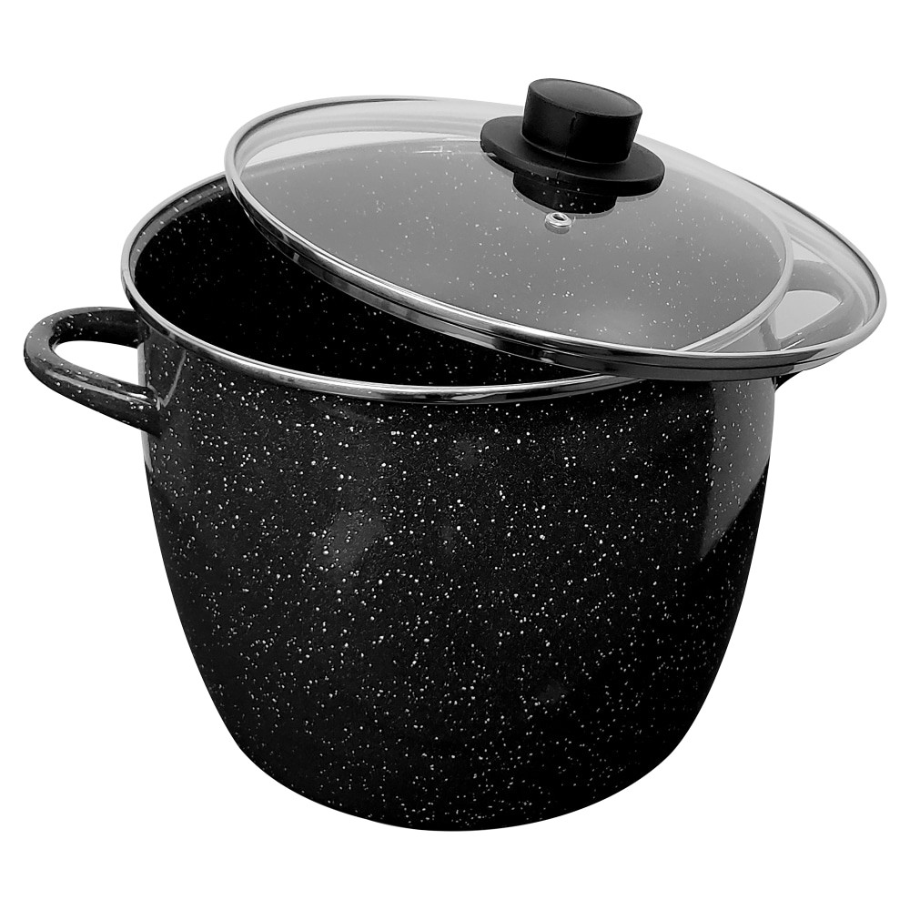 EKCO(R) 62170 Ekco EOS 12 Qt Covered Stockpot, Black