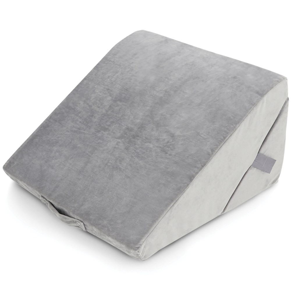 ALLSETT HEALTH(R) ASH101 AllSett Health Adjustable Memory Foam Folding Bed Wedge Pillow, 24-1/16inH x 22-1/16inW x 6-3/4inD, Gray