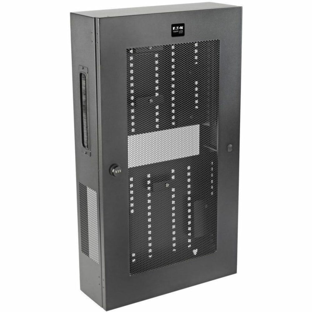 TRIPP LITE SRWF6UMOD Eaton Tripp Lite Series SmartRack 3U Low-Profile Vertical-Mount Switch-Depth Wall-Mount Structured Wiring Enclosure, Adjustable Equipment Brackets - Network device enclosure - wall mountable - black - 3U - 19in