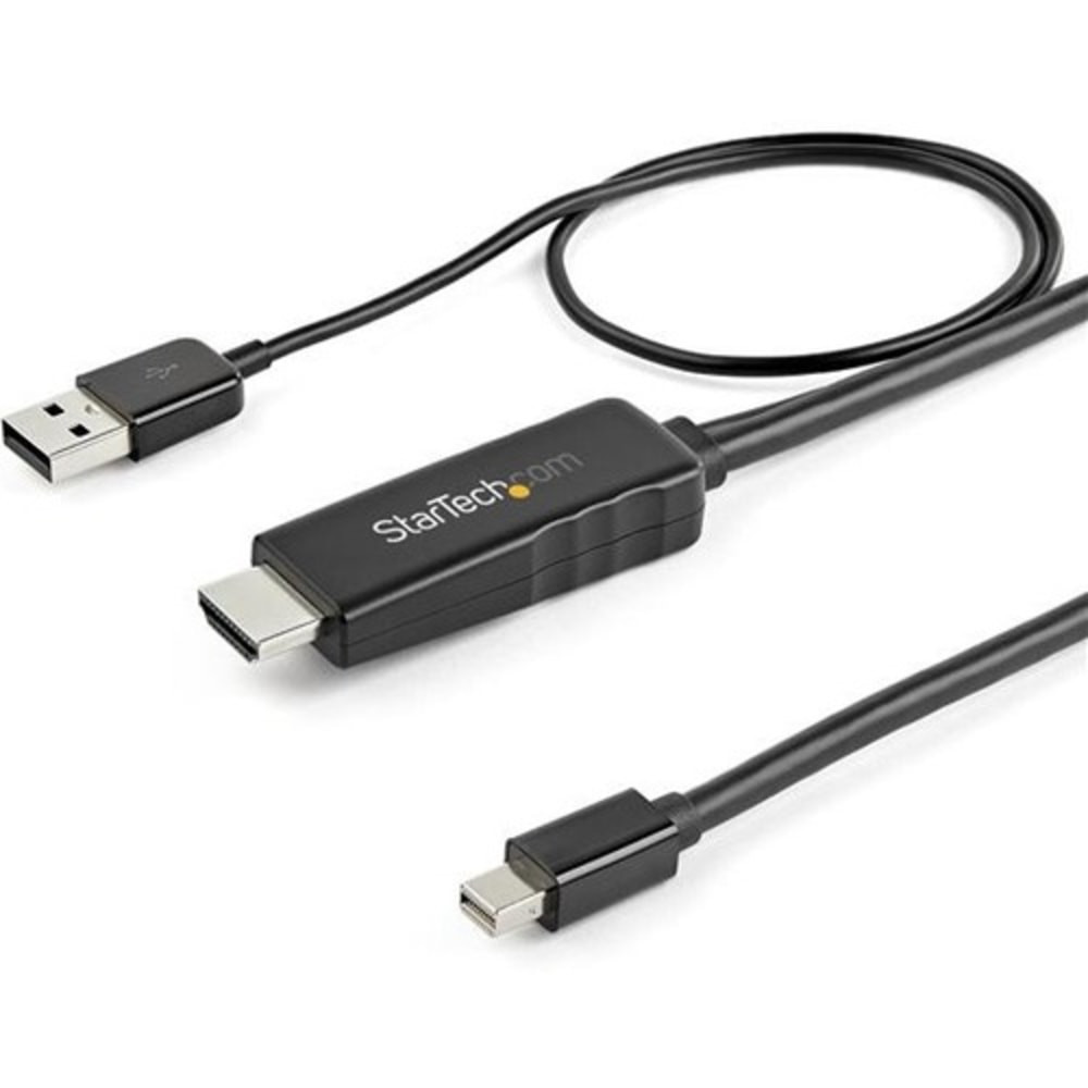 STARTECH.COM HD2MDPMM2M  6ft (2m) HDMI to Mini DisplayPort Cable 4K 30Hz - Active HDMI to mDP Adapter Cable with Audio - USB Powered - Video Converter - HDMI 1.4 to Mini DisplayPort 1.2 active adapter cable with 4K 30Hz video/HDCP 1.4/audio