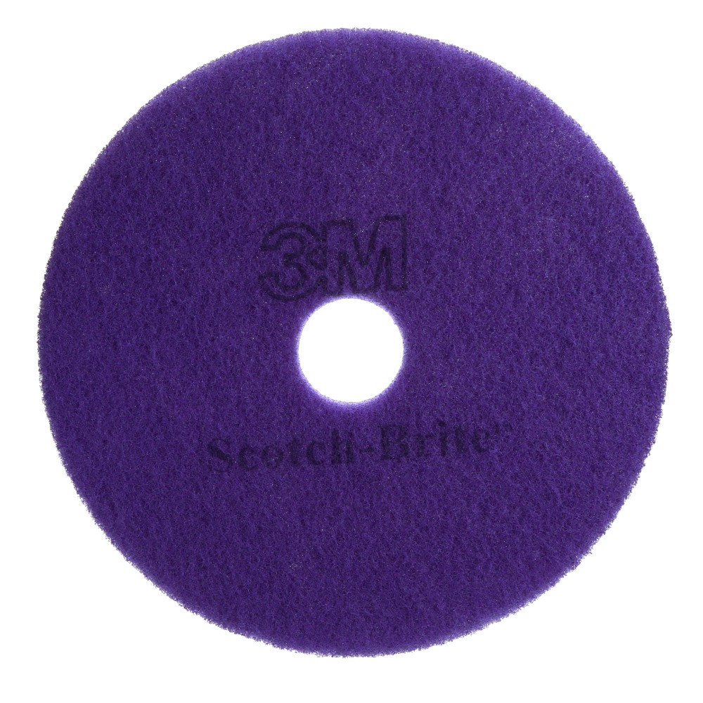 3M CO 08741 Scotch-Brite Diamond Floor Pads Plus, 13in, Purple, Pack Of 5 Pads