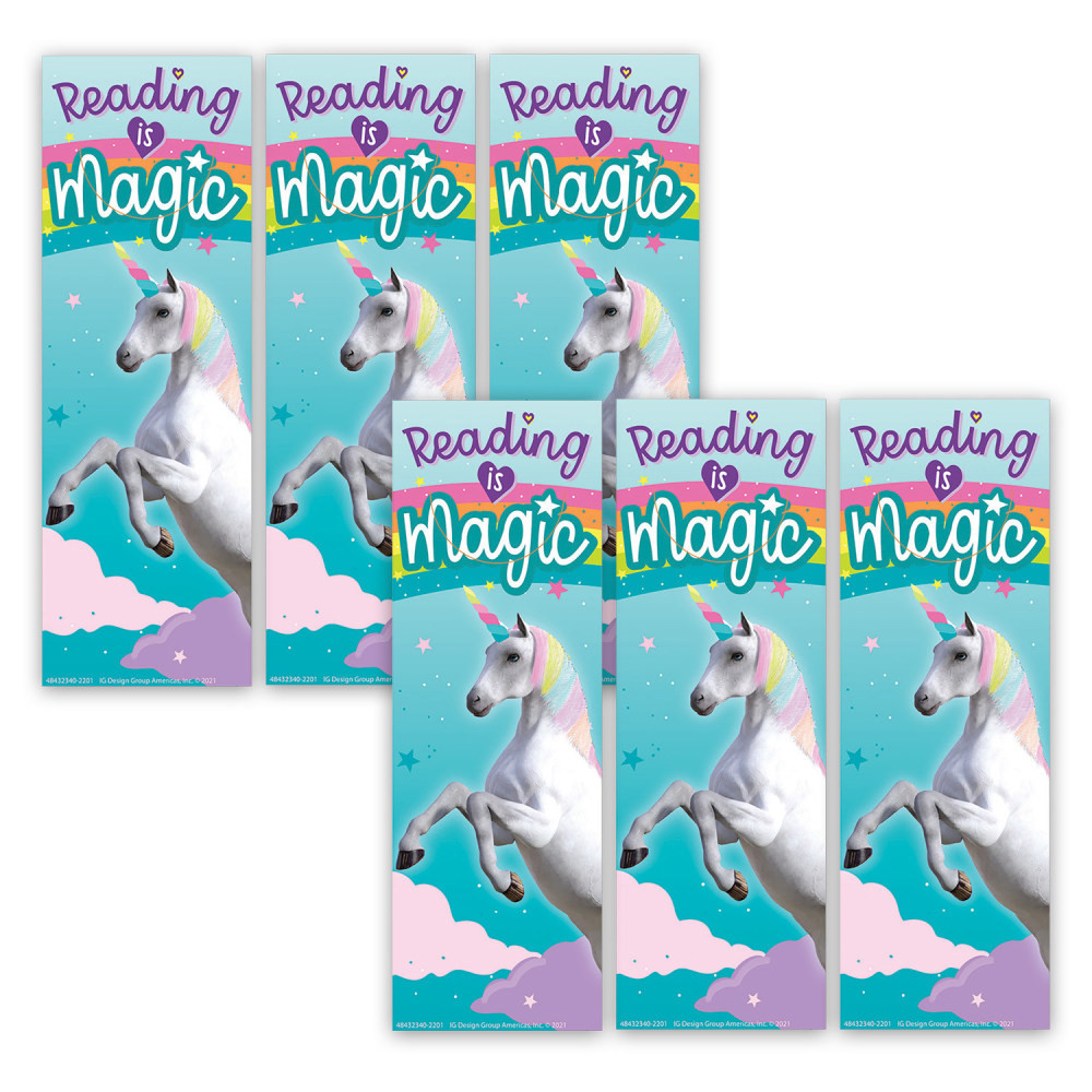 Encourage children to read with fun Eureka Bookmarks that feature their favorite characters. Each bookmark is printed on reusable, heavy weight cardstock for durability.  Use creative bookmarks to encourage a love of reading in children.  Printed on reusable, heavy weight cardstock.  Each pack includes 36 bookmarks. Sold as 6 packs for a total of 216 bookmarks.