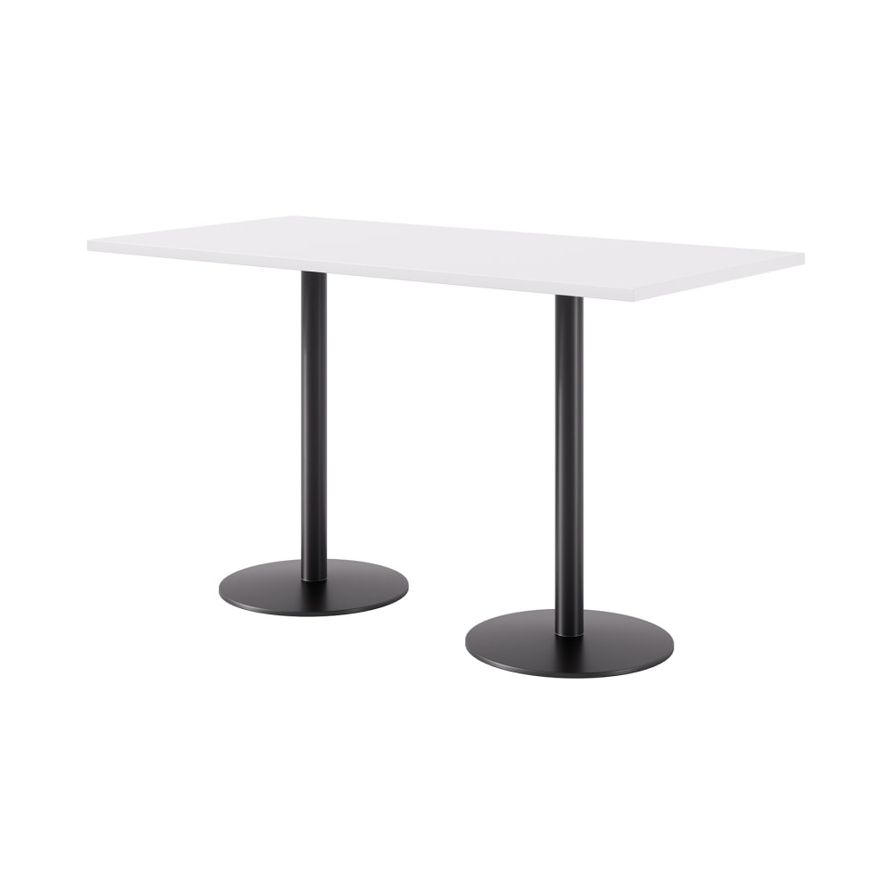 KENTUCKIANA FOAM INC 840031943828 KFI Studios Proof Bistro Rectangle Pedestal Table, 41inH x 72inW x 36inD, Designer White/Black