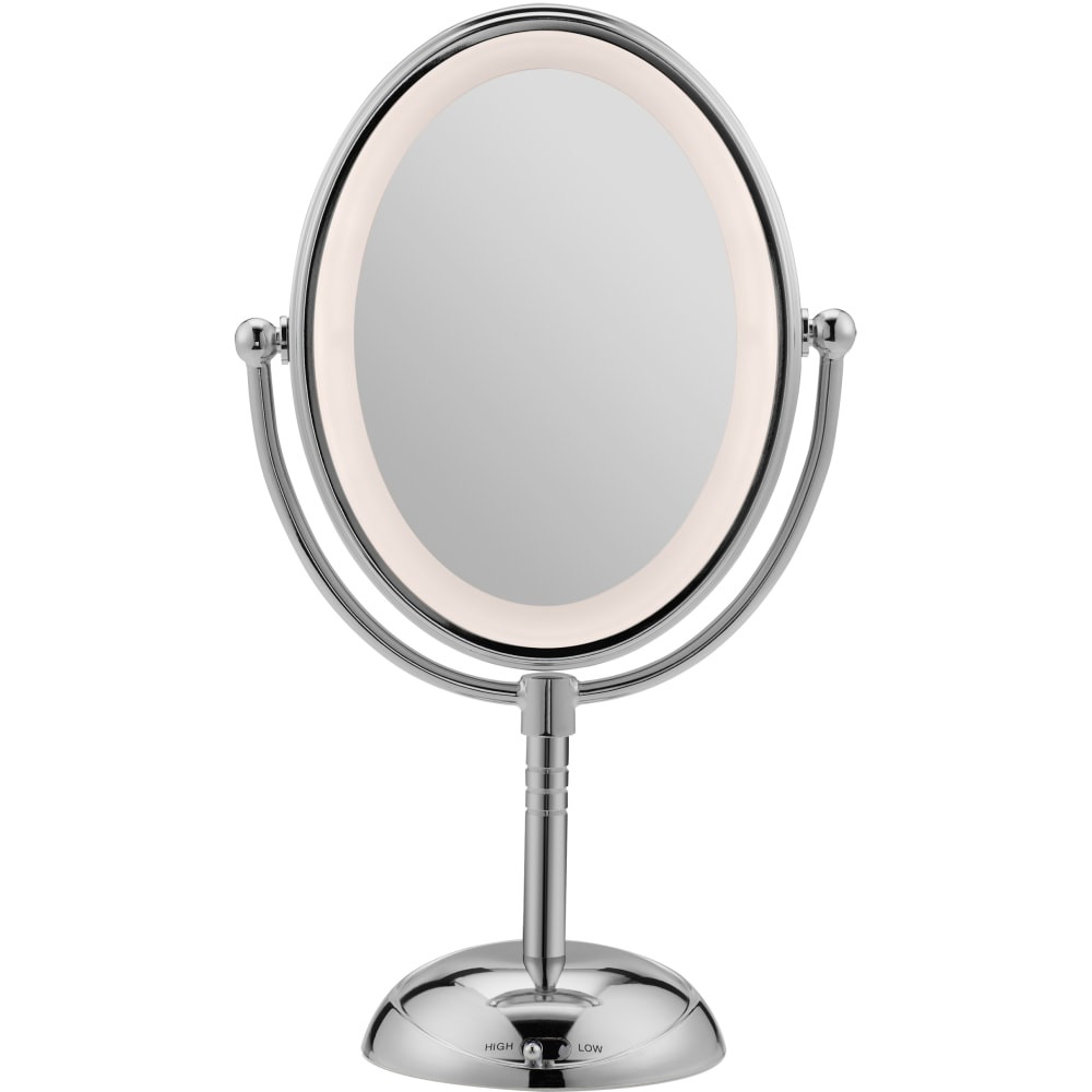 CONAIR CORPORATION BE51LEDX Conair Plastic Lighted Makeup Mirror, 8inH x 4-3/4inW x 1/2inD, Polished Chrome