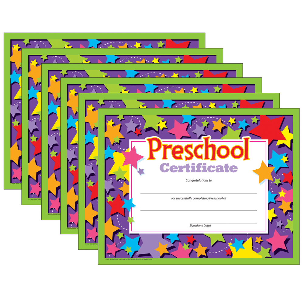 Special occasions call for dignified designs. Recognize students in upper grades as well as adults with our official-looking certificates.  Add Award Seals to create treasured keepsakes (sold separately).  Printer-compatible and ready to frame.  Measures 8-1/2in x 11in.  Helps recognize childrens first school experiences.
