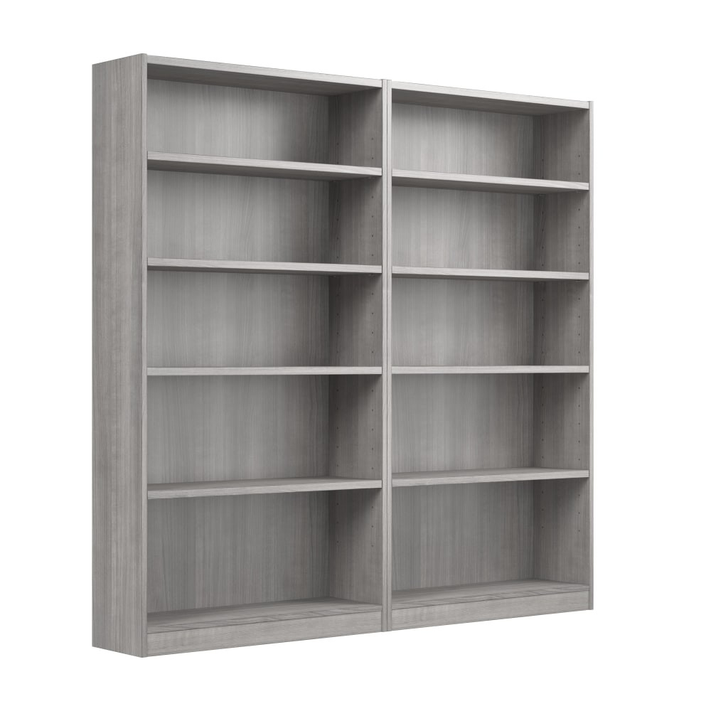 BUSH INDUSTRIES INC. UB003PG Bush Furniture 72inH Universal Tall 5 Shelf Bookcase - Set of 2, Platinum Gray, Standard Delivery