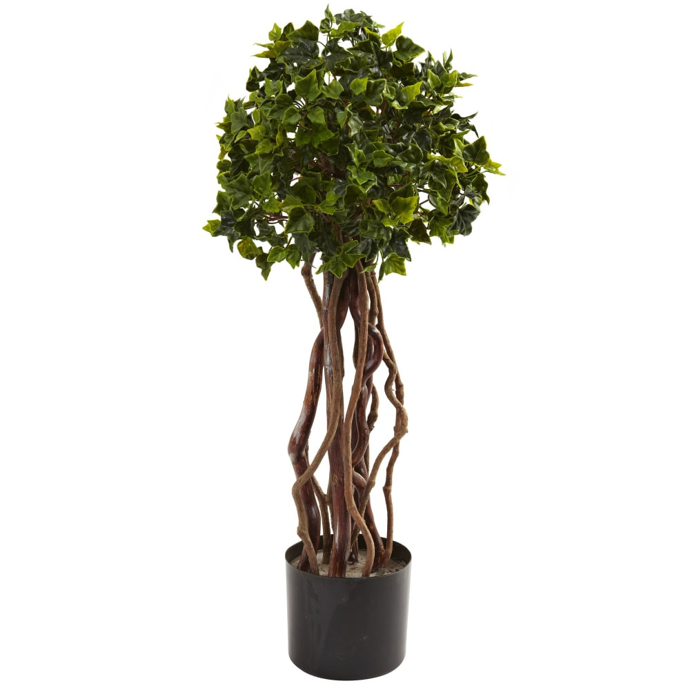 NEARLY NATURAL INC. 5397 Nearly Natural English Ivy Topiary 30inH Plastic UV Resistant Indoor/Outdoor Tree With Pot, 30inH x 12inW x 11inD, Green