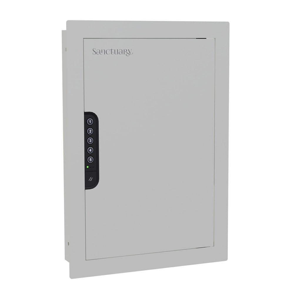 SA CONSUMER PRODUCTS, INC. SA-IWV-W Sanctuary In-Wall Vault With Electronic Lock, 0.49 Cu. Ft. Capacity, Matte White