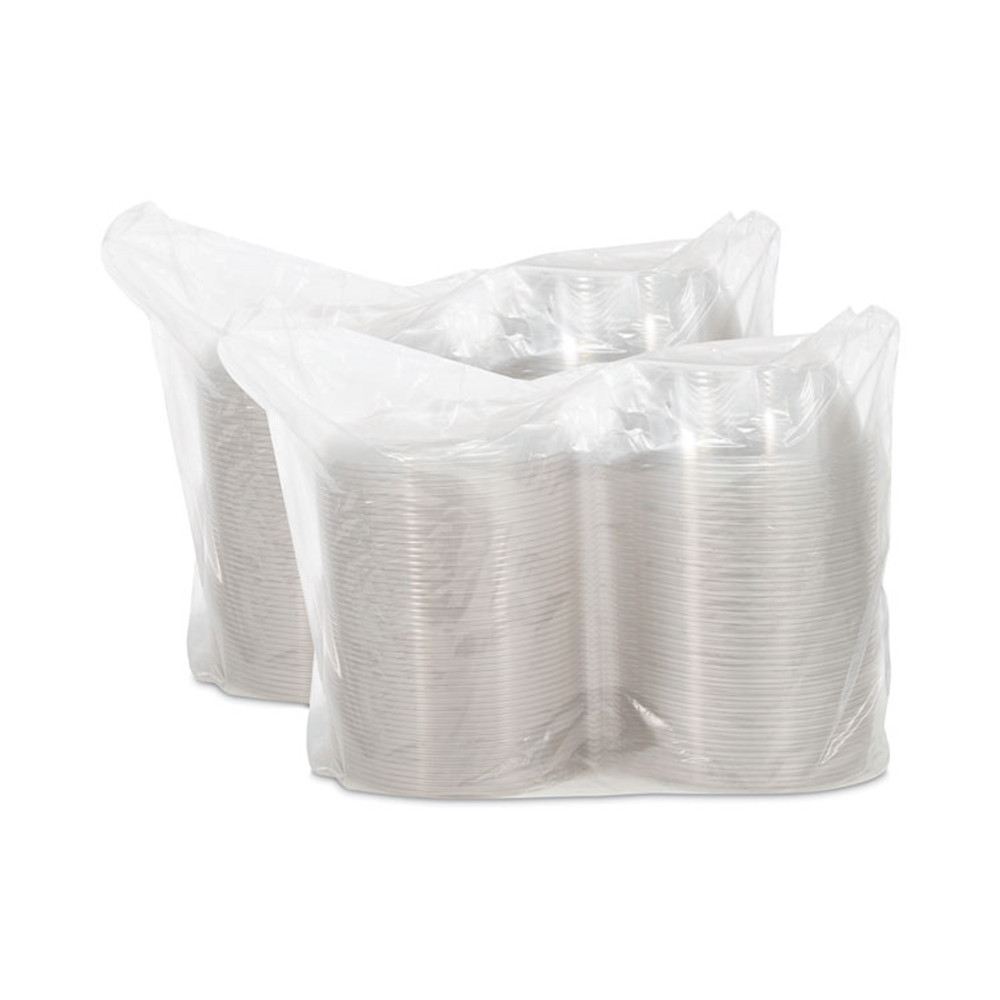 DART CTR48BD Tamper-Resistant, Tamper-Evident Bowls with Dome Lid, 48 oz, 8.9" Diameter x 3.4" h, Clear, Plastic, 100/Carton