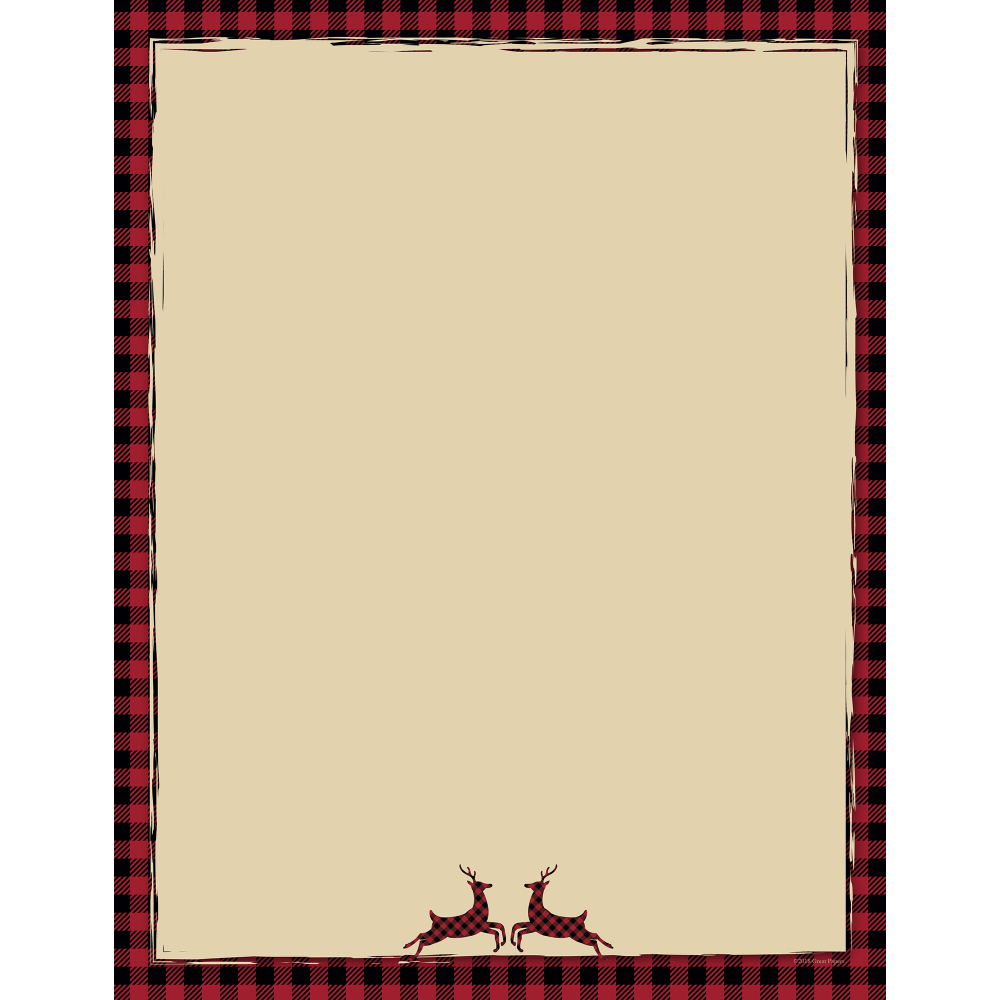 MASTERPIECE STUDIOS 2018010 Great Papers! Holiday-Themed Letterhead Paper Stationery, 8-1/2in x 11in, Buffalo Reindeer, Pack Of 80 Sheets