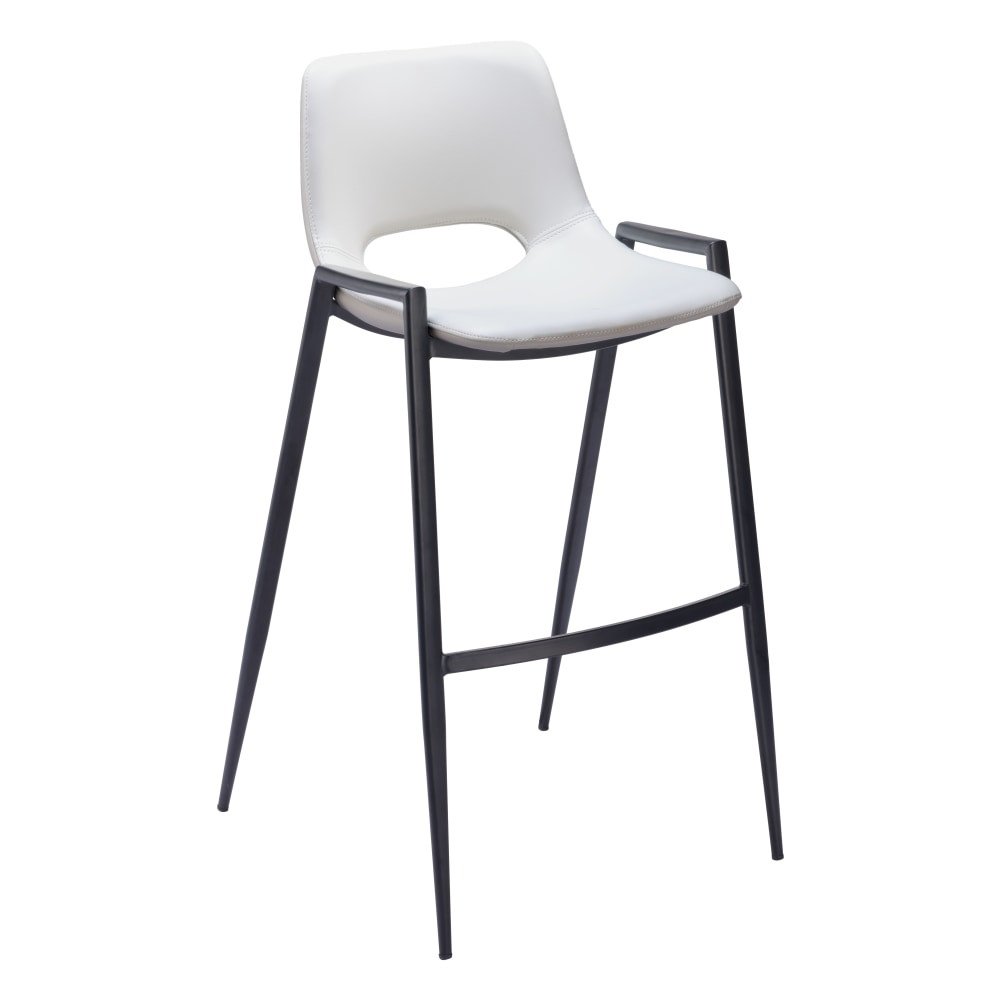 ZUO MODERN 109541 Zuo Desi Barstools, White, Set Of 2 Barstools