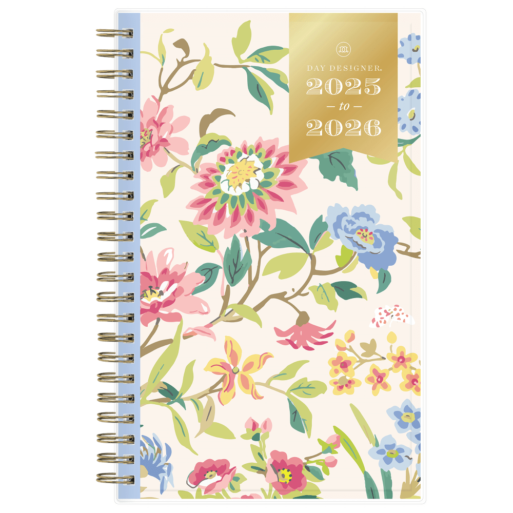 BLUE SKY THE COLOR OF IMAGINATION LLC 137881-A26 2025-2026 Day Designer Climbing Floral Blush Weekly/Monthly Academic Planning Calendar, 5in x 8in, July 2025 to June 2026, 137881