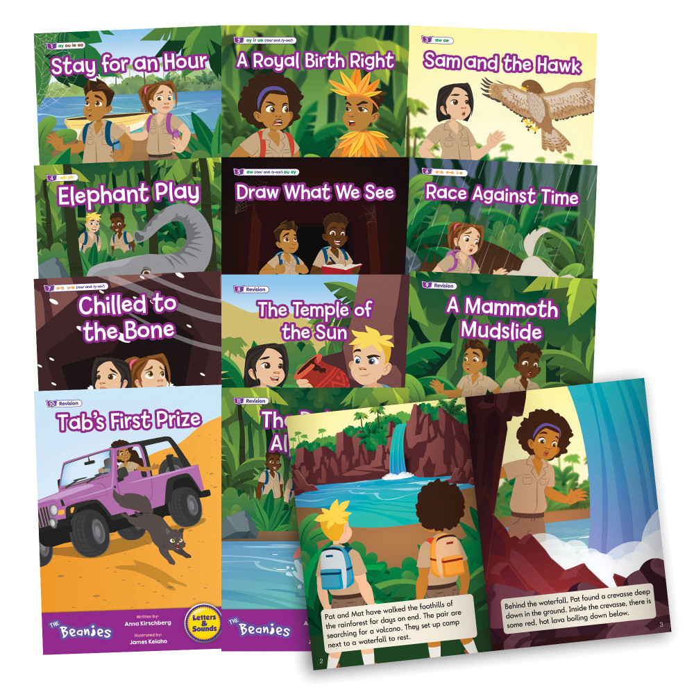 JUNIOR LEARNING, INC. JRLBB156 Beanstalk Books The Beanies Hi-Lo Diversity Decodables Phase 5 Books