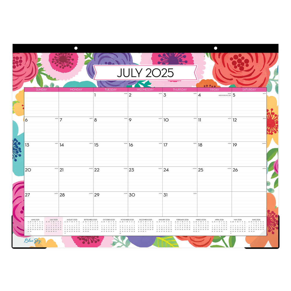 BLUE SKY THE COLOR OF IMAGINATION LLC 100157-A26 2025-2026 Blue Sky Desk Pad Planning Calendar, 17in x 22in, Mahalo, July 2025 To June 2026, 100157