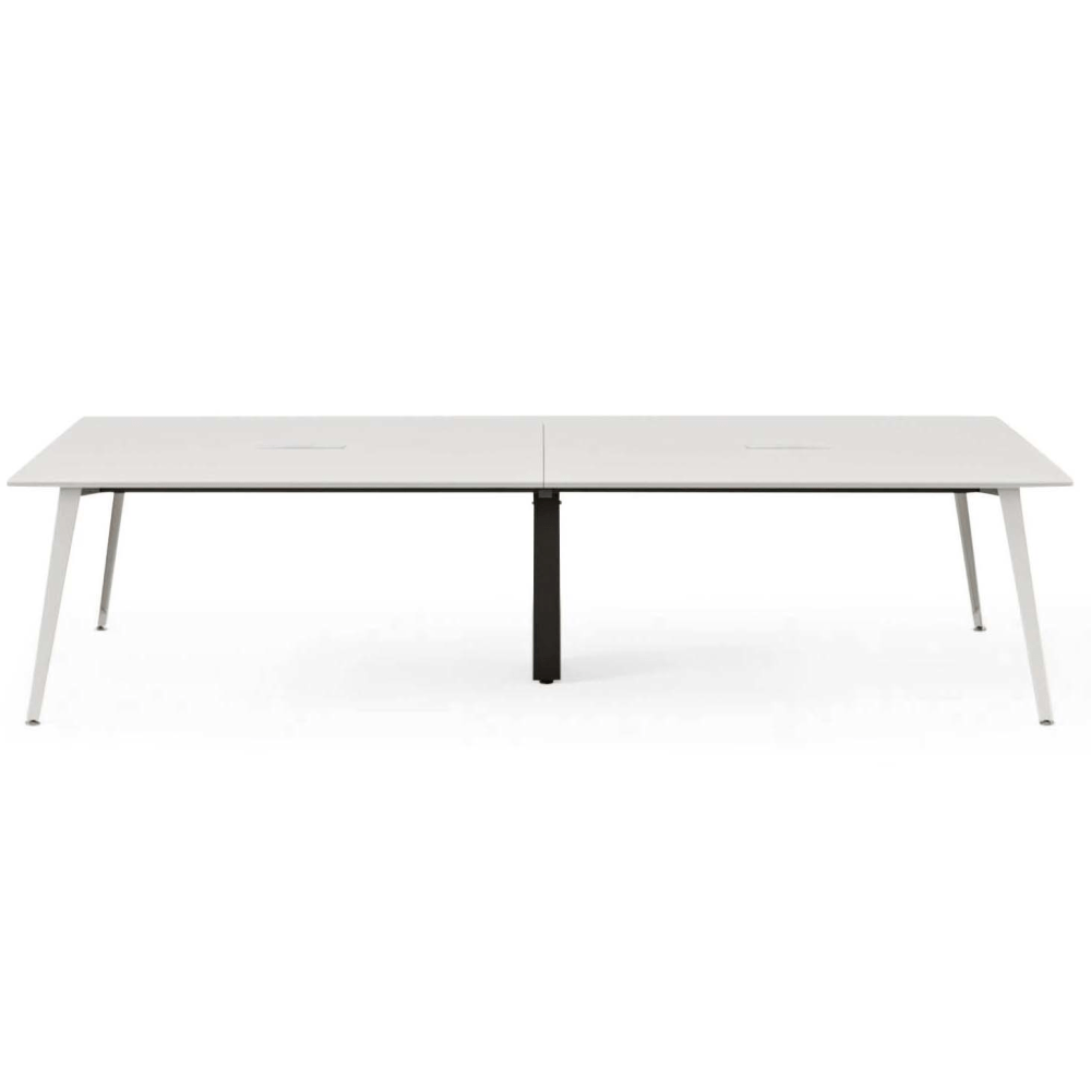 BUREAU OFFICE, INC. 12-01-13-20 Branch Furniture Rectangle Conference Table, 30inH x 118inW x 48inD, White Top/White Base