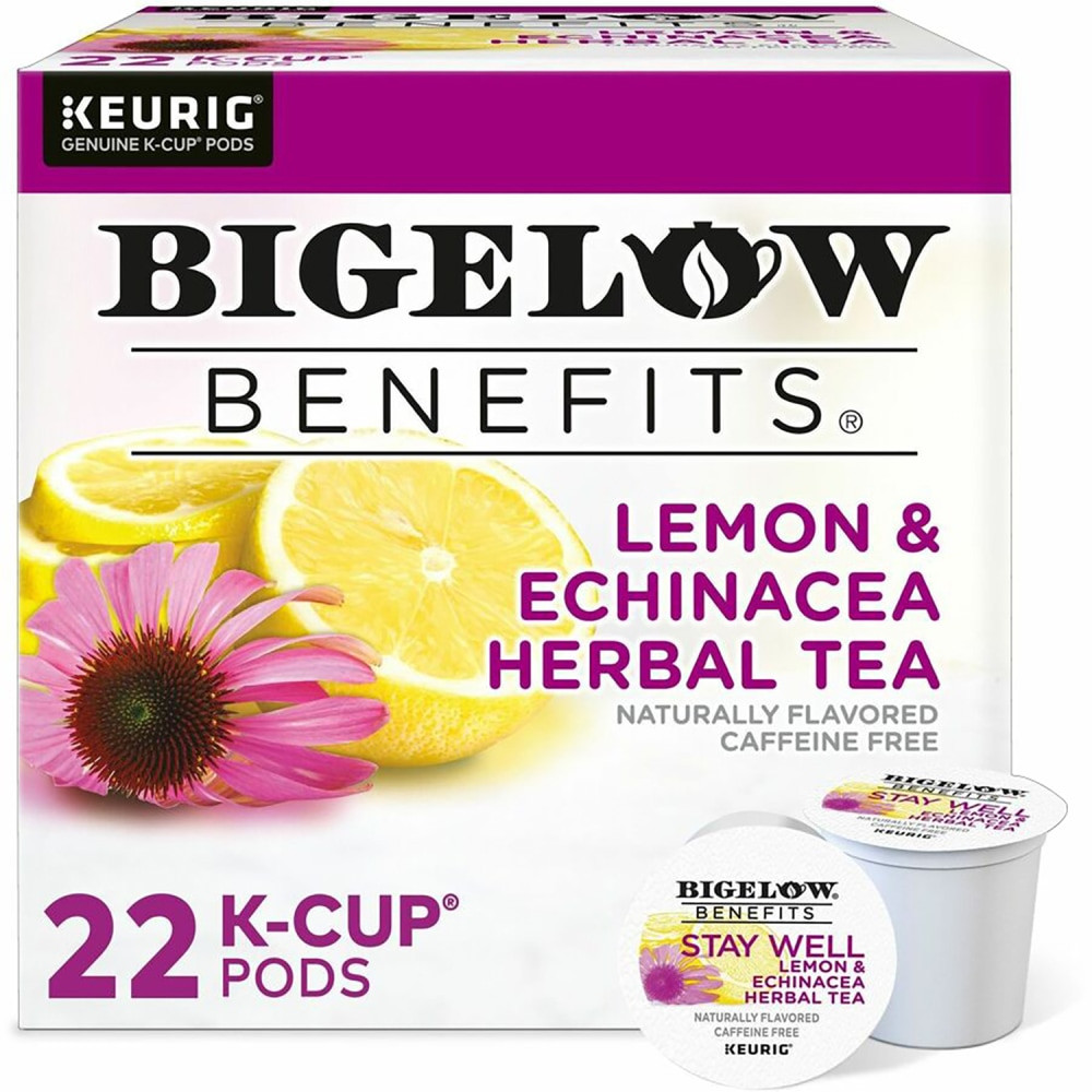 <p>Looking to STAY WELL every day. Authentic Echinacea and crisp lemon with a smooth relaxing herbal end note. All of us know how important it is to put good things in our bodies to help us stay strong. That desire was the inspiration for the Bigelow Benefits line, everyday teas that fuel your body with good for you ingredients. But of course, flavor is everything to the Bigelow family, so we designed this line to taste fabulous and help support your well-being. We believe our Benefits teas, as part of your everyday routine, can help you define the life you want to live.</p> <p><a id="gfk-spex-minisite" rel="nofollow" href="javascript:void(0)" onclick="javascript:window.open('//content.etilize.com/mini-site/en_us/1083324403.html','_blank','height=800,width=780,resizable=yes,scrollbars=yes,toolbar=no,menubar=no,location=no,directories=no,status=no');return false;">More from the Manufacturer</a></p>
