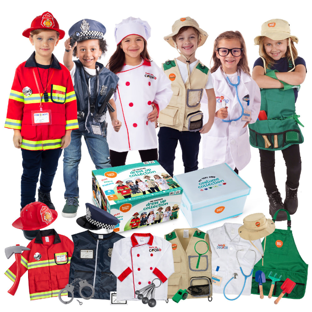 BORN TOYS BNVBT034 Bintiva Dress-Up/Drama Play Trunk Set, 6-In-1, All Ages