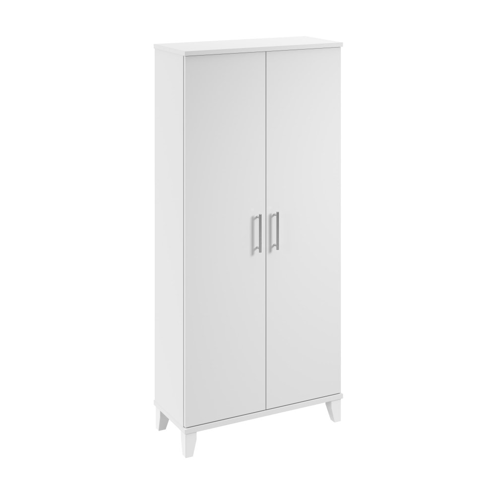 BUSH INDUSTRIES INC. STS165WH Bush Furniture Somerset Tall Storage Cabinet With Doors And Shelves, White, Standard Delivery