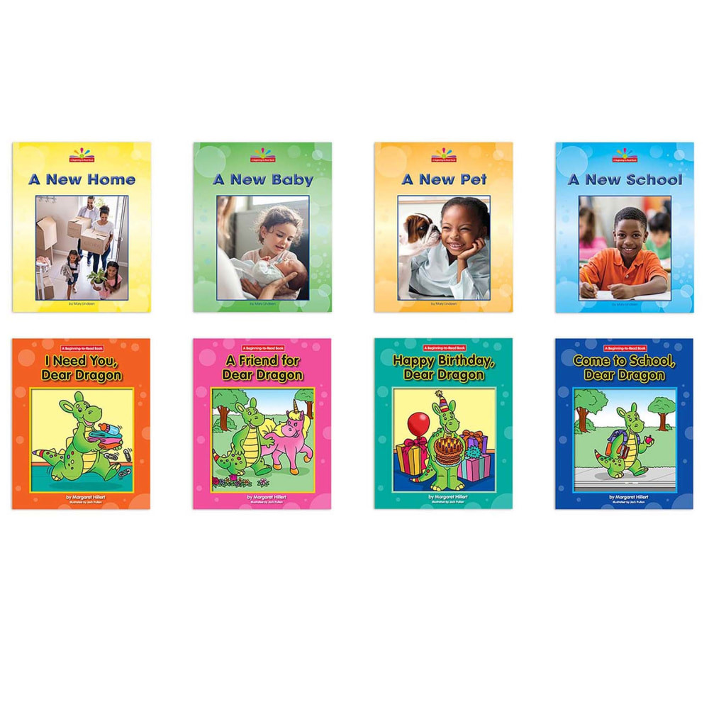 Encourage a combination of fun and fact-based reading with the Norwood House Press A Complete Big Events Pair-It! Twin Text Set. Twin texts encourage the enjoyment of reading while students learn relevant facts and information.  Balance nonfiction and fiction reading with the Big Events set and Dear Dragon set.  Big Events set includes A New Baby, A New Home, A New Pet and A New School.  Dear Dragon set includes I Need Your Dear Dragon, A Friend for Dear Dragon, Happy Birthday Dear Dragon and Come to School Dear Dragon.  Twin Texts focus on the same concept to encourage fun reading while capitalizing on students fascination with facts.  Teachers can read either the nonfiction or fiction book first for different learning techniques.