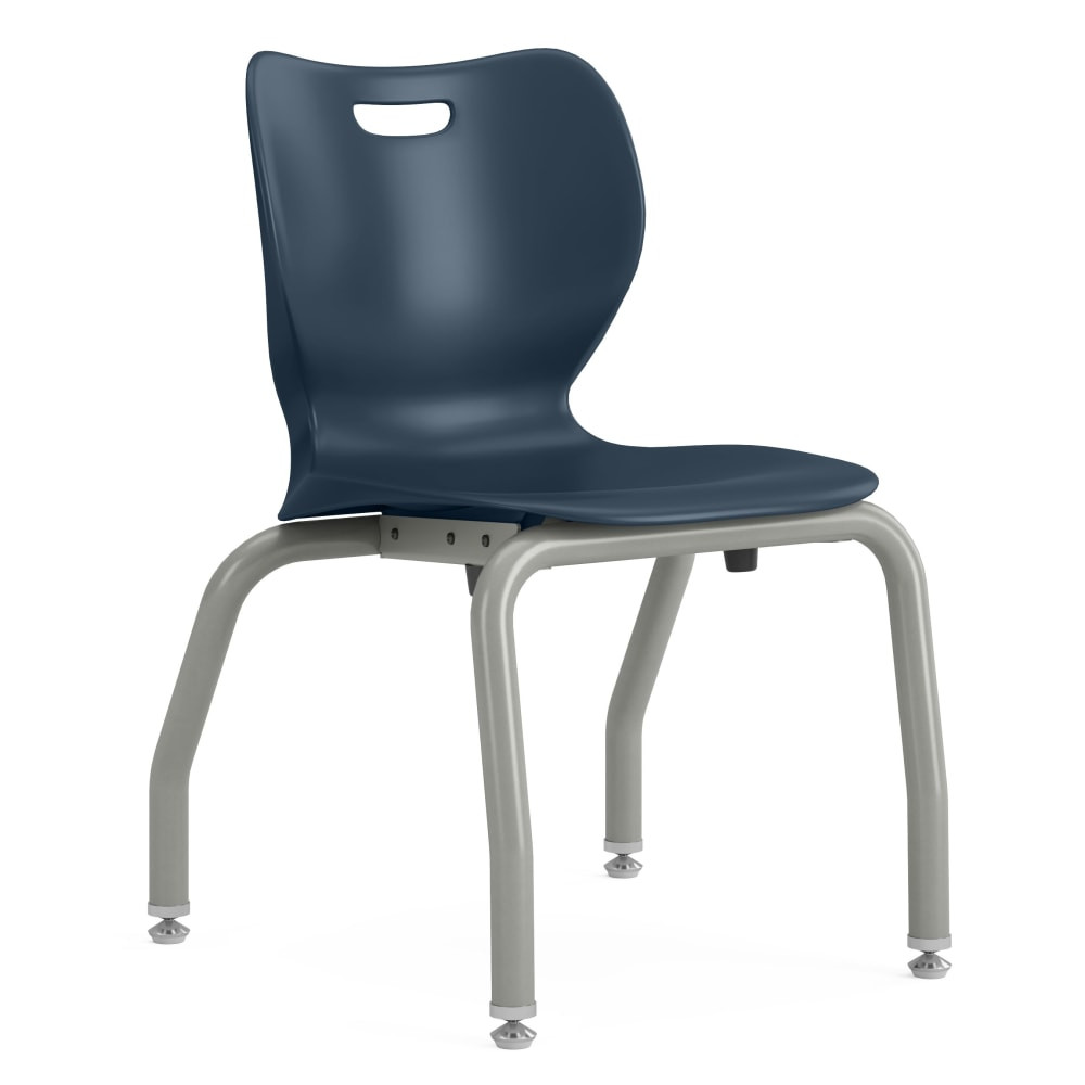 HNI CORPORATION HONSL4L14EREP HON SmartLink Plastic 4-Leg 14inH Stackable Chairs, Regatta/Platinum, Set Of 4 Chairs