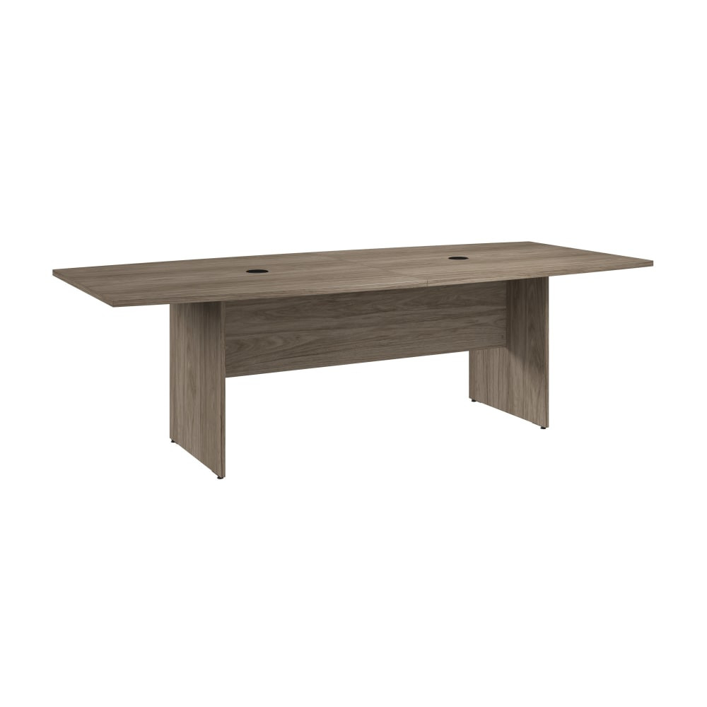 BUSH INDUSTRIES INC. 99TB9642MHK Bush Business Furniture 96inW x 42inD Boat Shaped Conference Table With Wood Base, Modern Hickory, Standard Delivery