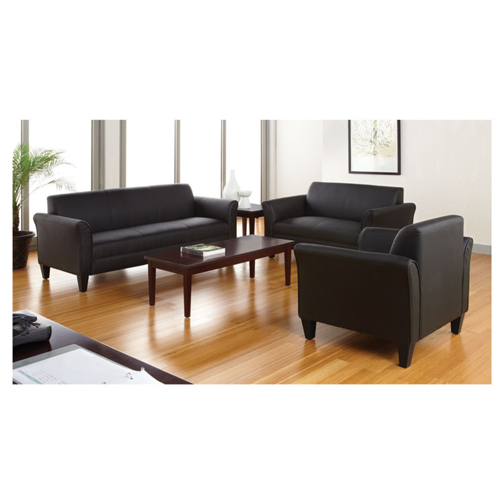 ALERA RL23LS10B Alera Reception Lounge Sofa Series Club Chair, 35.43" x 30.7" x 32.28", Black Seat, Black Back, Black Base