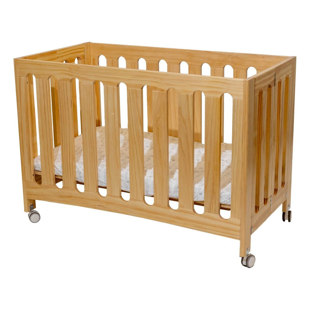 COVERPLAY 212CADEN-N  Caden Compact Wood Crib, 27inH x 36inW x 40inD, Natural