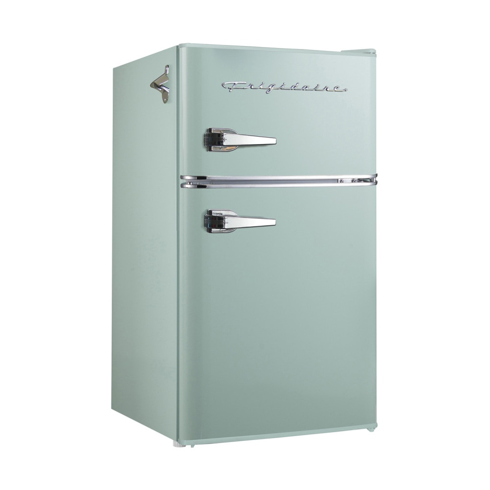 CURTIS INTERNATIONAL, LT EFR840-MINT Frigidaire 2-Door Retro 3.2 cu ft Compact Bar Fridge with Freezer and Side Bottle Opener, Mint