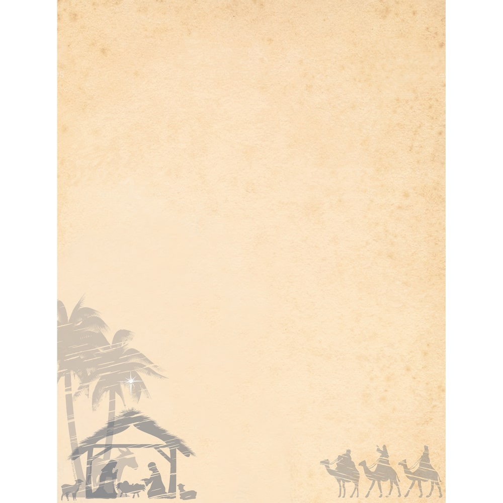 MASTERPIECE STUDIOS 2018028 Great Papers! Holiday-Themed Letterhead Paper Stationery, 8-1/2in x 11in, Holy Night, Pack Of 80 Sheets