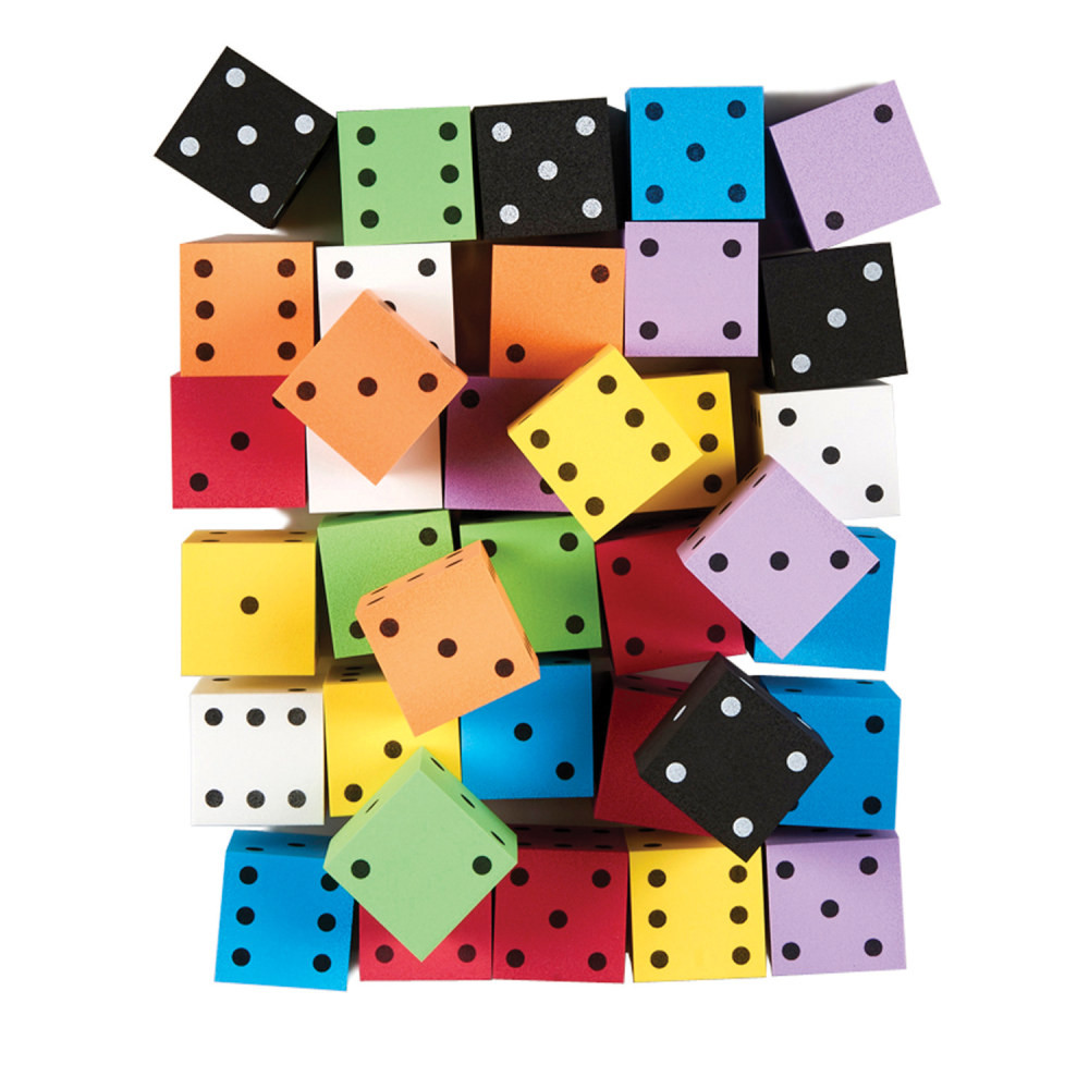 Use these fun foam dice to create exciting games at home or in the classroom. The soft foam dice wonT hurt your surfaces, and they can also help teach addition, subtraction and so much more.  Can be used for board games, teaching learning, parties and more. Help teach addition, subtraction, number recognition, multiplication and division.  Made of soft foam for use by little ones.