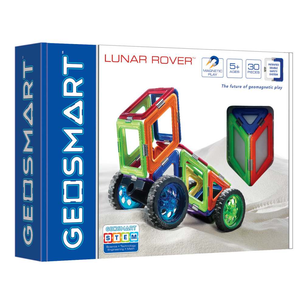 SMART TOYS AND GAMES, INC. SG-GEO211US GeoSmart Lunar Rover Magnetic Construction Set, Assorted Colors, Set Of 30 Pieces