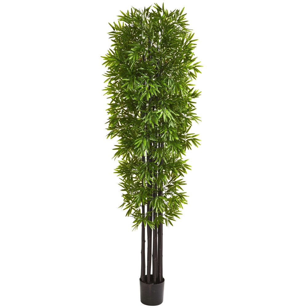 NEARLY NATURAL INC. 9145 Nearly Natural Bamboo 84inH Artificial Tree With Planter, 84inH x 24inW x 24inD, Green/Black