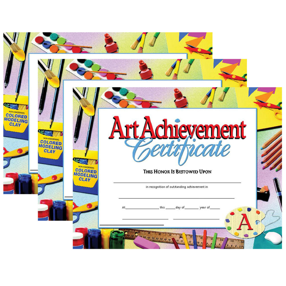 EDUCATORS RESOURCE H-VA670-3 Hayes Publishing Art Achievement Certificate, 30 Per Pack, Set Of 3 Packs