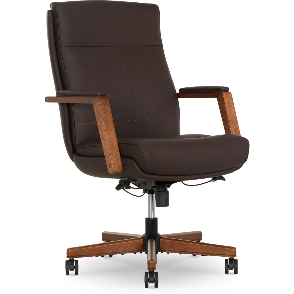 TRUE INNOVATIONS 52640-DBRN Thomasville Fendley Ergonomic Faux Leather Mid-Back Office Chair, Dark Brown