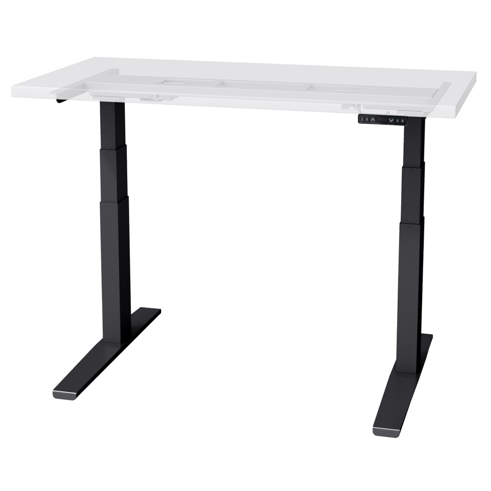 FELLOWES INC. 2VT-LX-C48-30-BLK Fellowes Victory LX 2-Leg Electric Steel Table Base With Memory Height Settings, 47-1/2inH x 48inW x 30inD, Black
