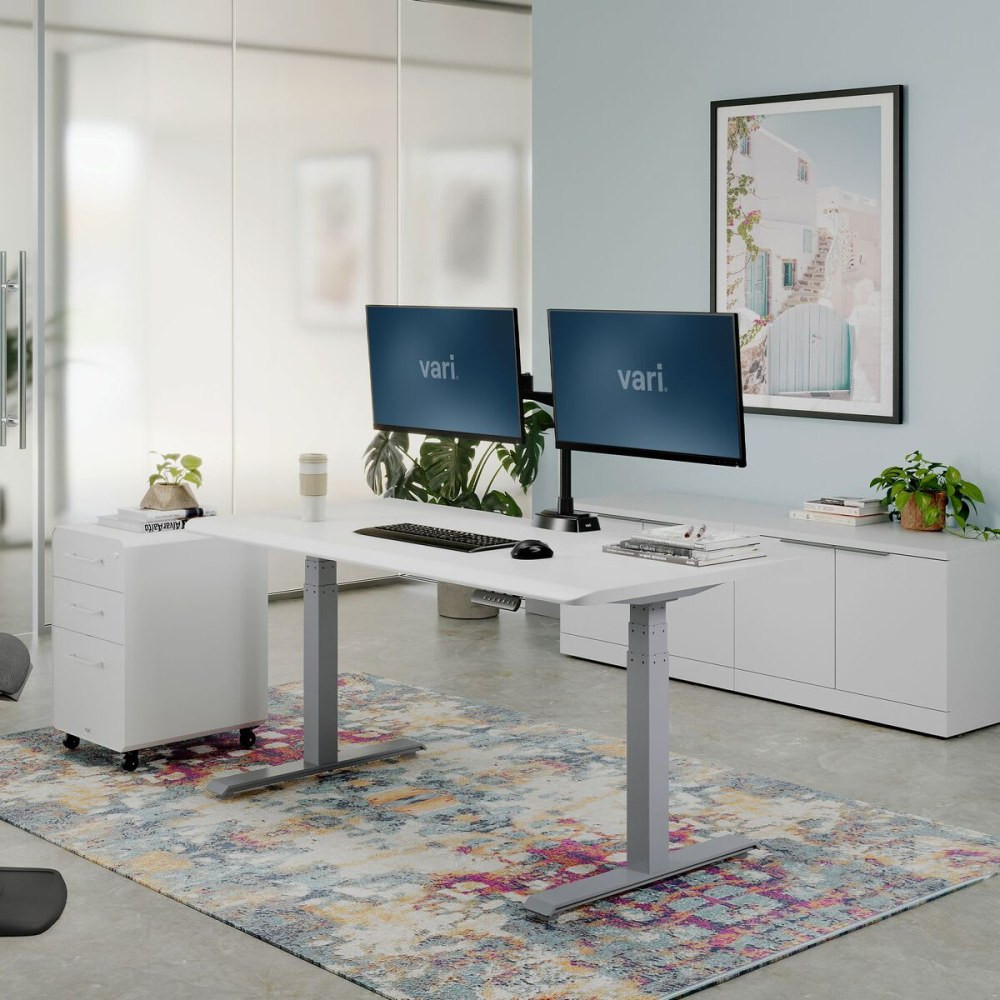 VARIDESK LLC 402278 VARI Electric Standing Desk With ComfortEdge, 60inW, White