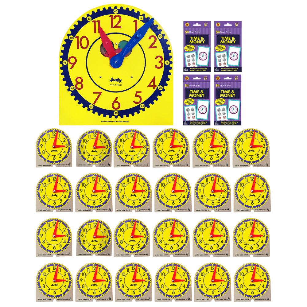 CARSON-DELLOSA PUBLISHING LLC CD-145838 Carson Dellosa Education Judy Clock Classroom Set, Pre-K To 8th Grade