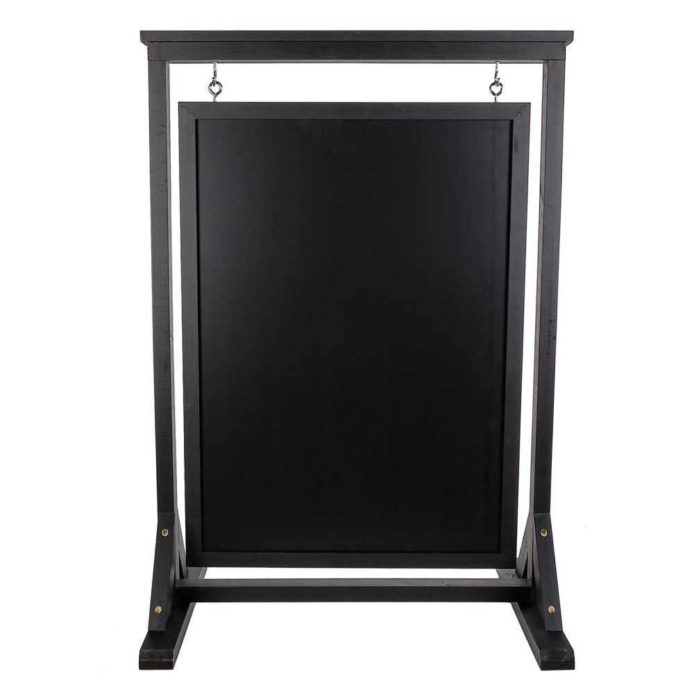 GENERAL PRINTING & DESIGN, INC. EGP-HD-0090A-OS Excello Global Products Double-Sided Swinging Magnetic Indoor/Outdoor Chalkboard Sign, Steel, 40in x 28in, Black Wood Frame
